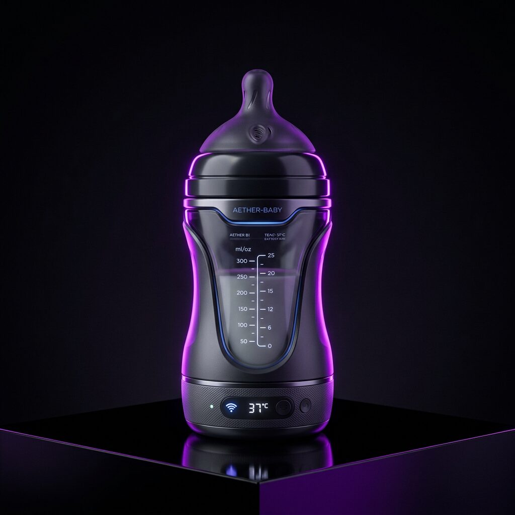 Pacibaba baby bottle with built-in pacifier storage